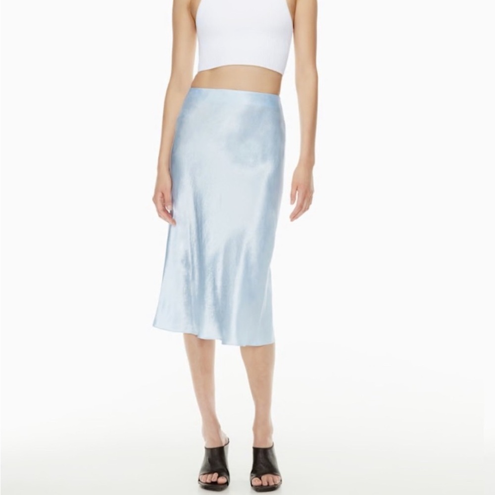 nwot (1) Babaton midi slit slip skirt Cement blue 12